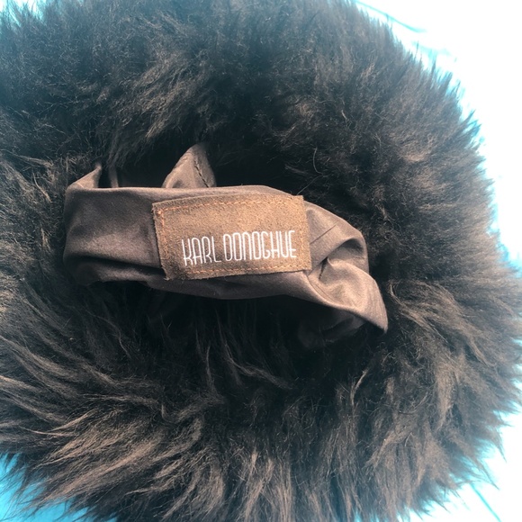 KARL DONOGHUE BLACK LAMBSKIN FUR PILLBOX HAT